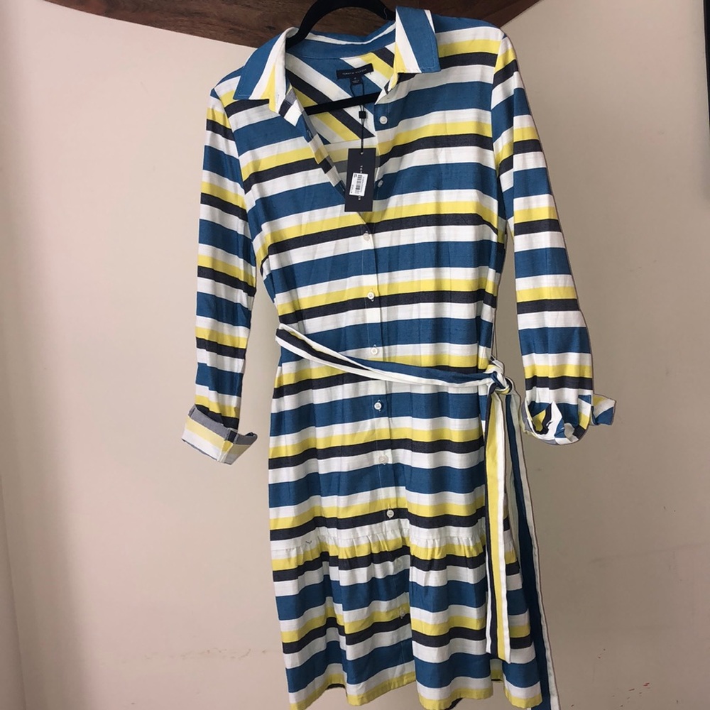 Tommy Hilfiger button down striped tie dress